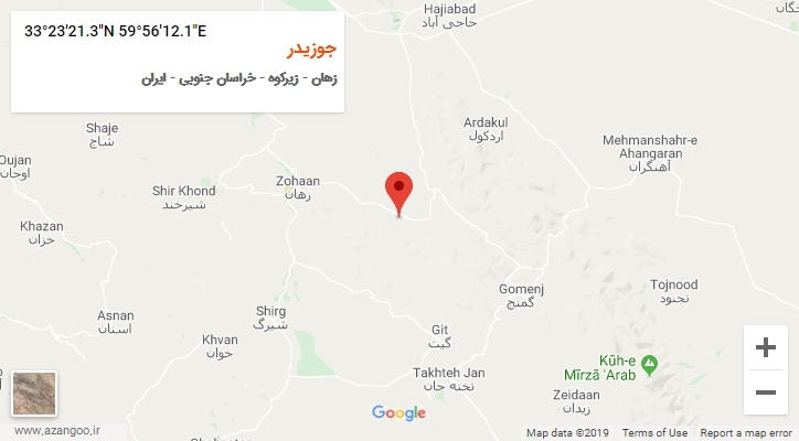 روستای جوزیدر بر روی نقشه