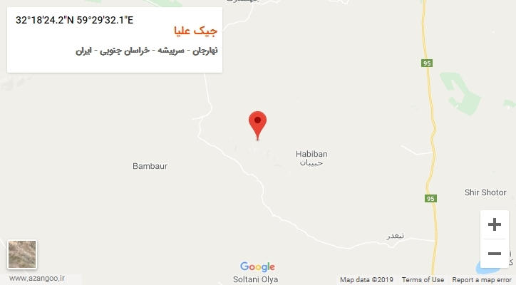 روستای جیک علیا بر روی نقشه