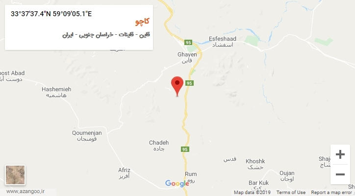 روستای کاچو بر روی نقشه