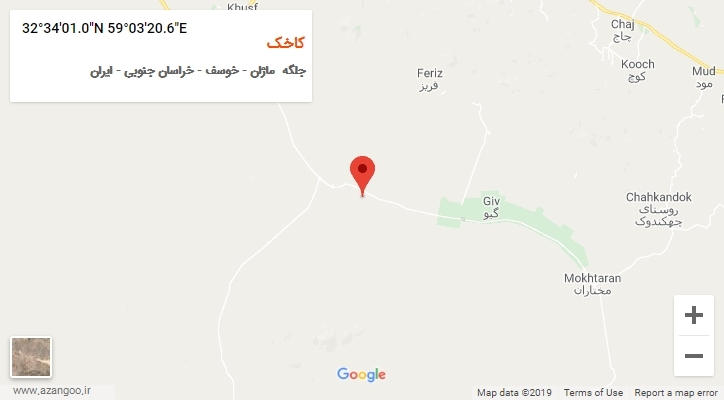 روستای کاخک بر روی نقشه