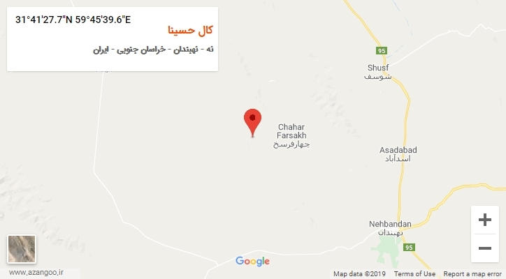 روستای کال حسینا بر روی نقشه
