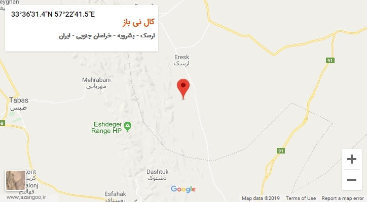 روستای کال نی باز بر روی نقشه