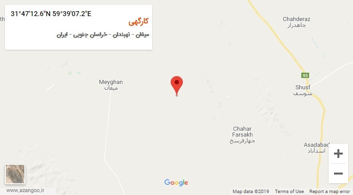 روستای کارگهی بر روی نقشه