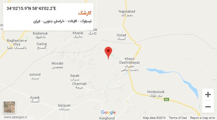 روستای کارشک بر روی نقشه