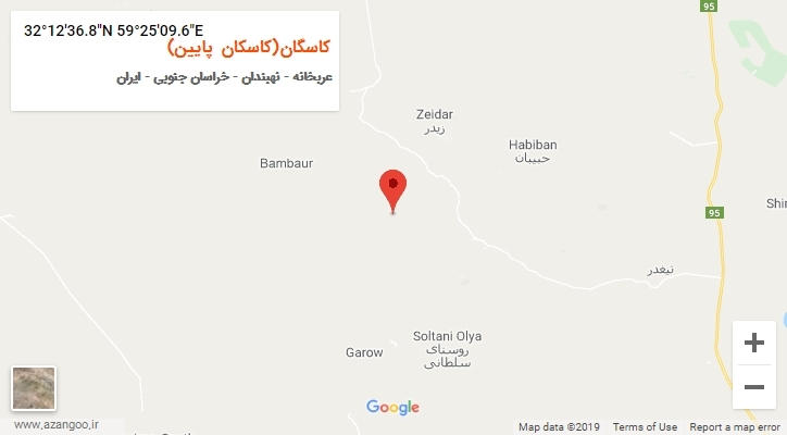 روستای کاسگان(کاسکان پایین) بر روی نقشه