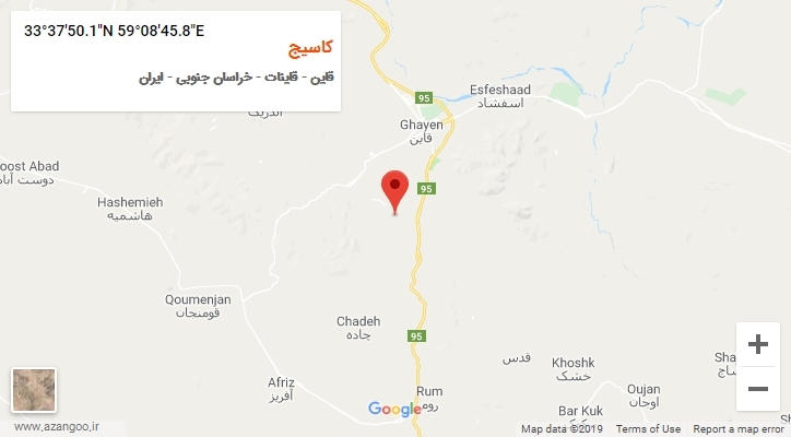 روستای کاسیج بر روی نقشه
