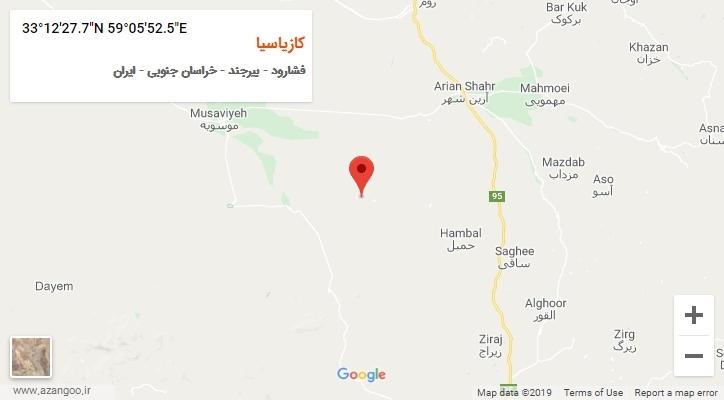 روستای کازیاسیا بر روی نقشه