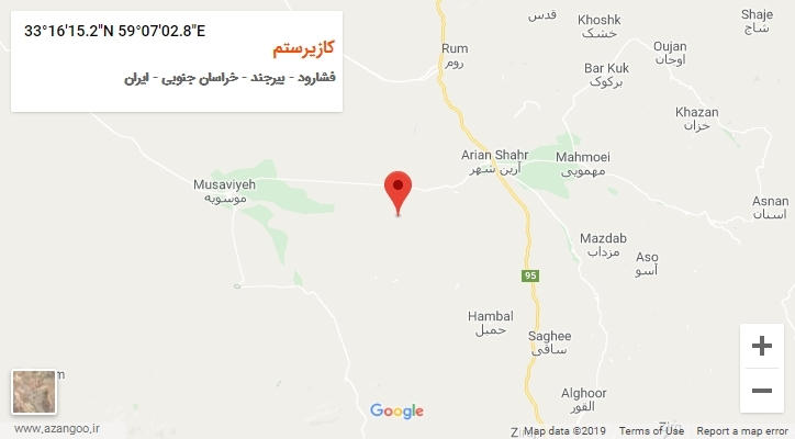 روستای کازیرستم بر روی نقشه