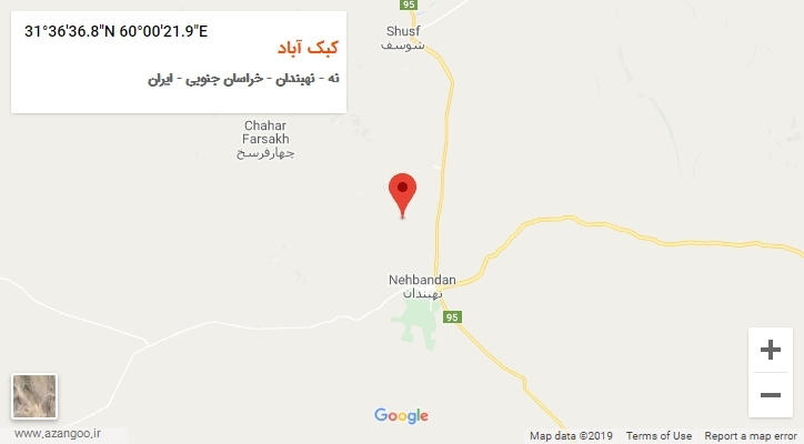 روستای کبک آباد بر روی نقشه