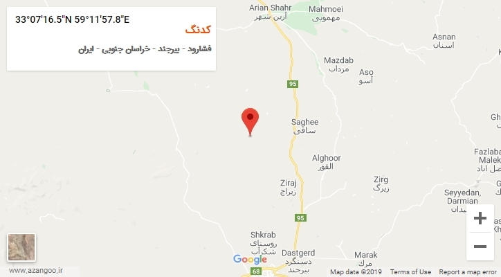 روستای کدنگ بر روی نقشه