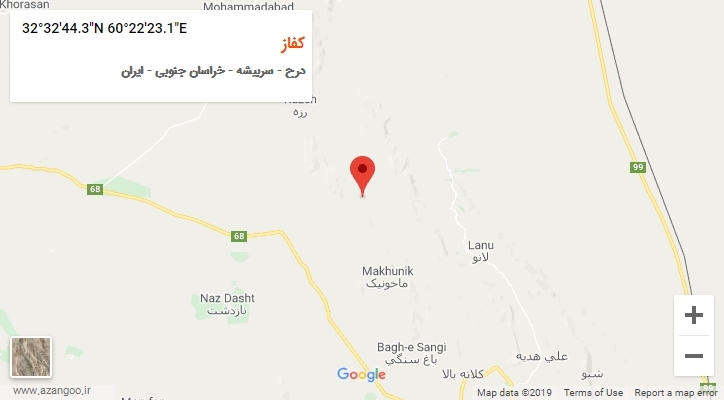 روستای کفاز بر روی نقشه