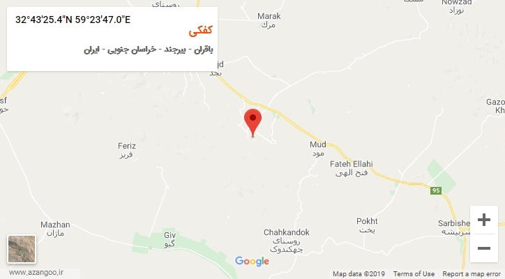 روستای کفکی بر روی نقشه