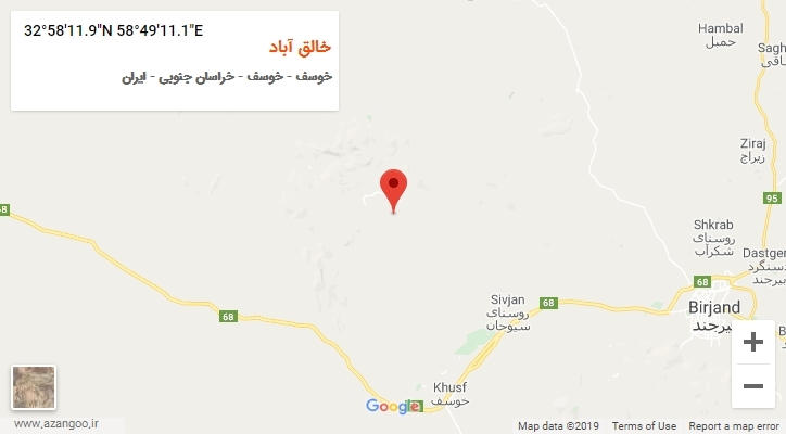 روستای خالق آباد بر روی نقشه