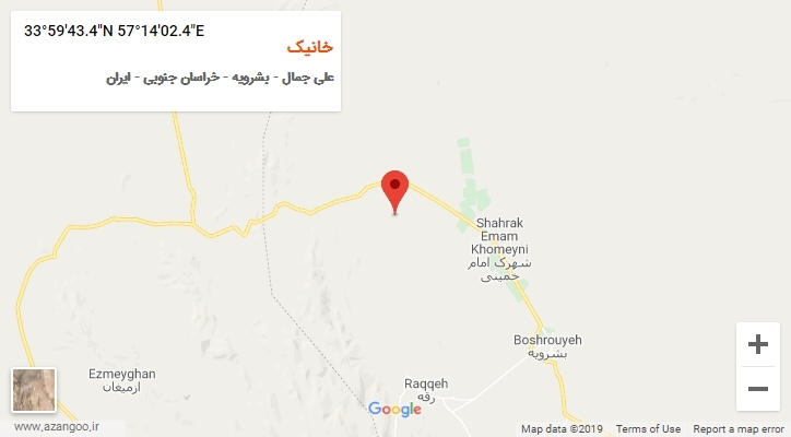 روستای خانیک بر روی نقشه