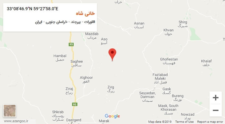 روستای خانی شاه بر روی نقشه