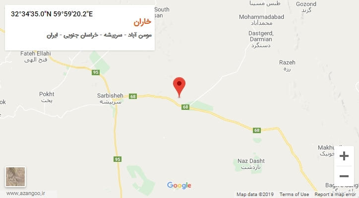 روستای خاران بر روی نقشه