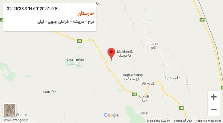 روستای خارستان بر روی نقشه