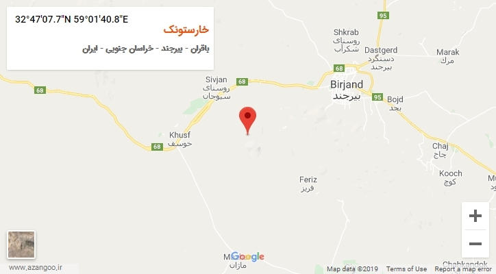 روستای خارستونک بر روی نقشه