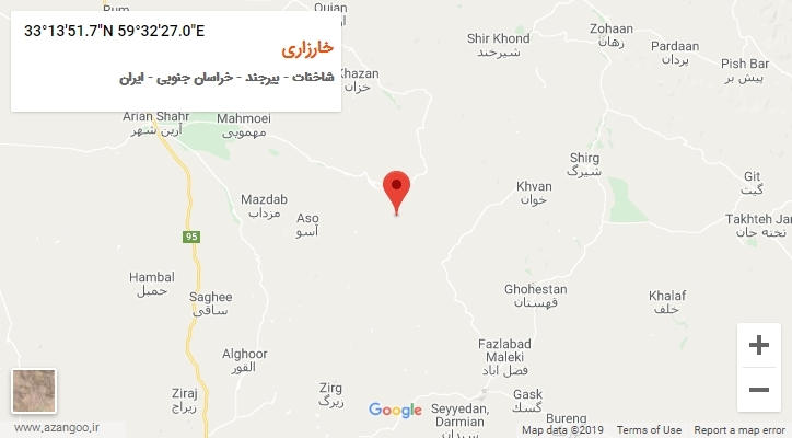 روستای خارزاری بر روی نقشه
