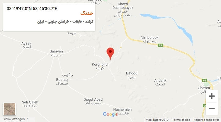 روستای خدنگ بر روی نقشه