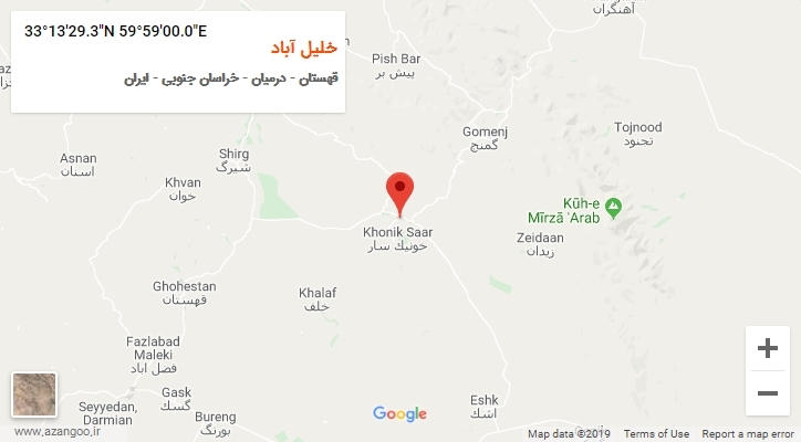 روستای خلیل آباد بر روی نقشه