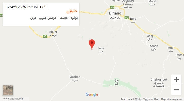 روستای خلیلان بر روی نقشه