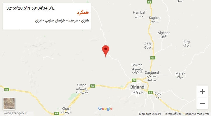 روستای خمگرد بر روی نقشه