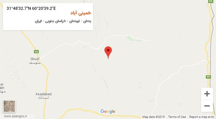 روستای خمینی آباد بر روی نقشه