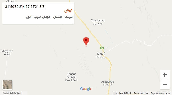 روستای کهنان بر روی نقشه