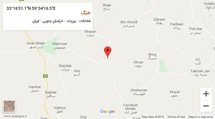 روستای خنگ بر روی نقشه