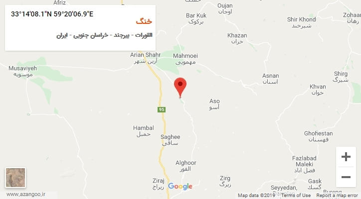 روستای خنگ بر روی نقشه