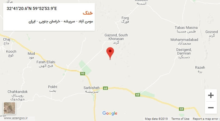 روستای خنک بر روی نقشه
