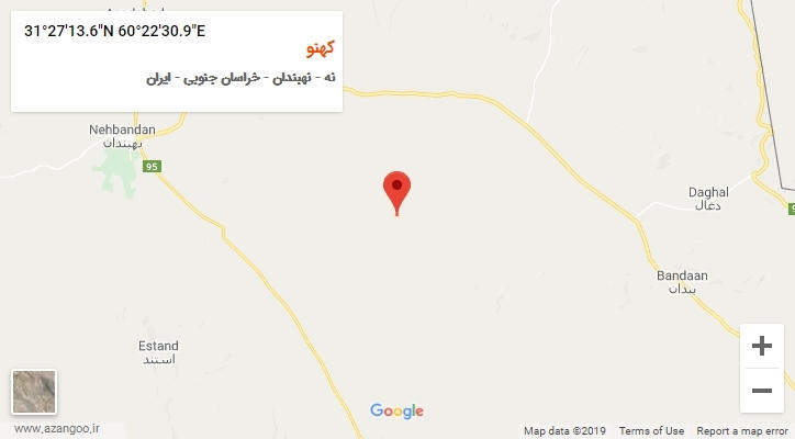 روستای کهنو بر روی نقشه
