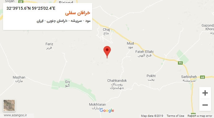 روستای خرافان سفلی بر روی نقشه