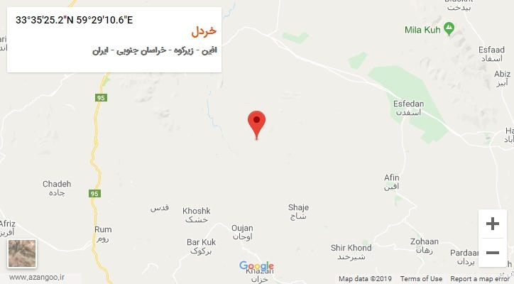 روستای خردل بر روی نقشه