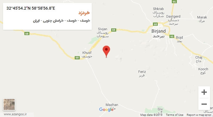 روستای خردزد بر روی نقشه