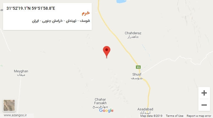 روستای خرم بر روی نقشه