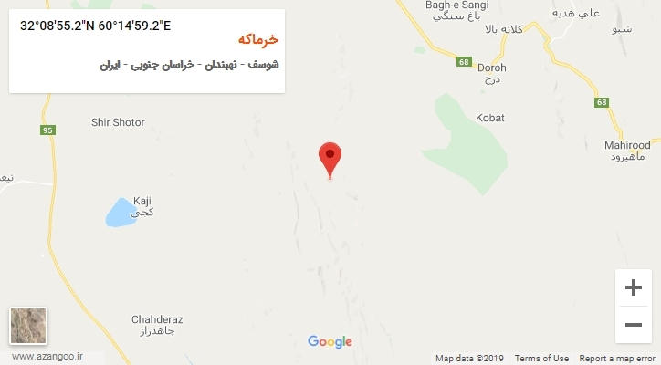 روستای خرماکه بر روی نقشه