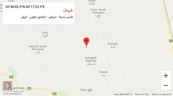 روستای خرمک بر روی نقشه