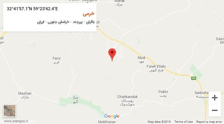روستای خرمی بر روی نقشه