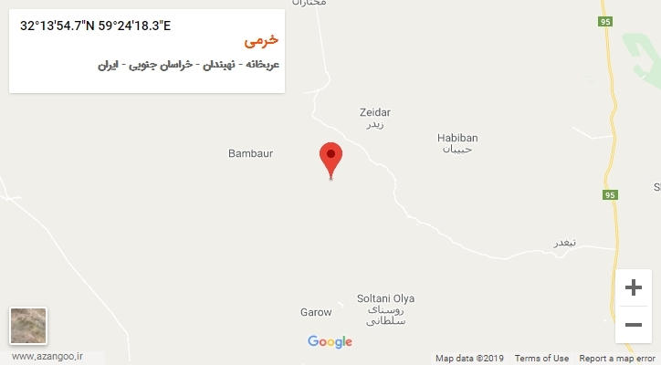 روستای خرمی بر روی نقشه