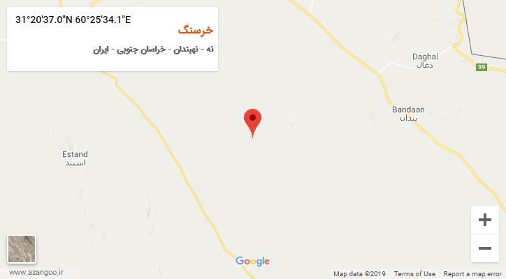 روستای خرسنگ بر روی نقشه