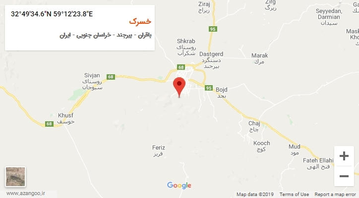 روستای خسرک بر روی نقشه