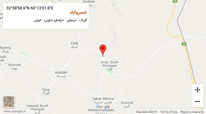 روستای خسروآباد بر روی نقشه
