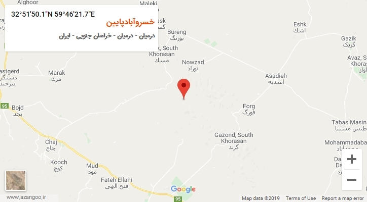 روستای خسروآبادپایین بر روی نقشه