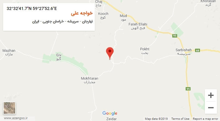 روستای خواجه علی بر روی نقشه