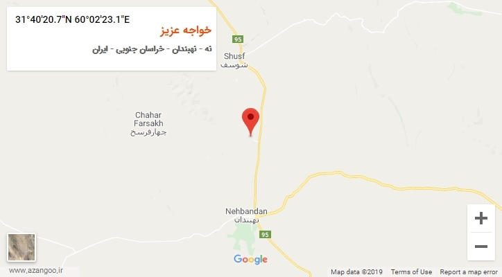 روستای خواجه عزیز بر روی نقشه