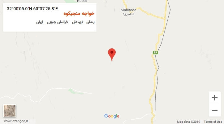 روستای خواجه منجیکوه بر روی نقشه