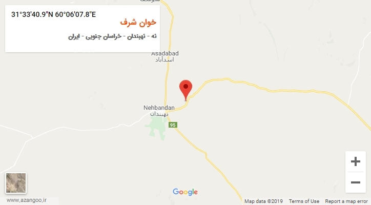 روستای خوان شرف بر روی نقشه