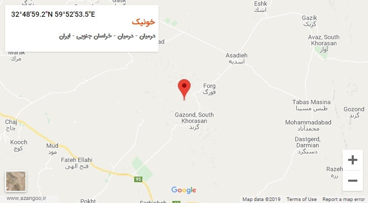 روستای خونیک بر روی نقشه